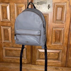 Like new gray Coach mini backpack